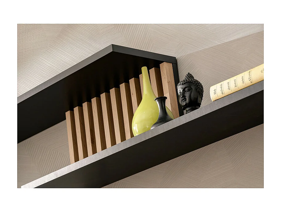 Półka CAMERON hickory jackson/czarna