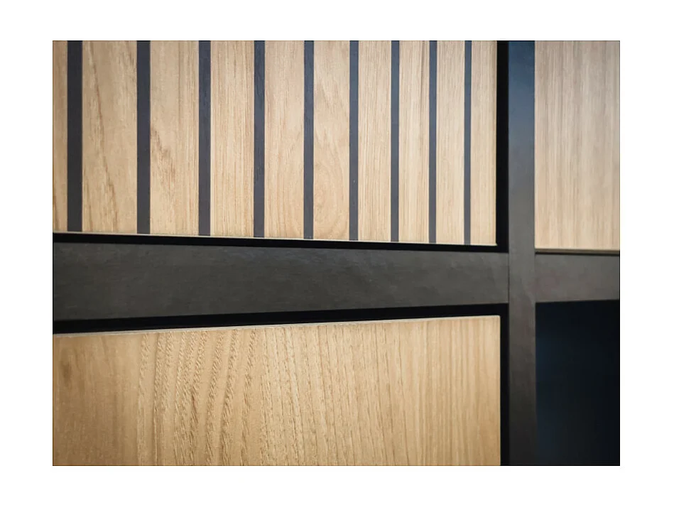 Szafka RTV CROSS LED 150 hickory jackson/czarna