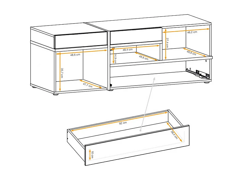 Szafka RTV CROSS LED 150 hickory jackson/czarna