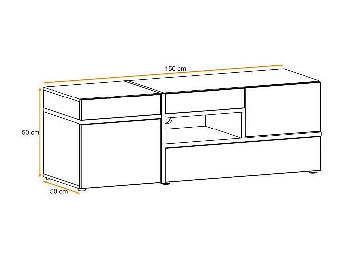 Szafka RTV CROSS LED 150 hickory jackson/czarna