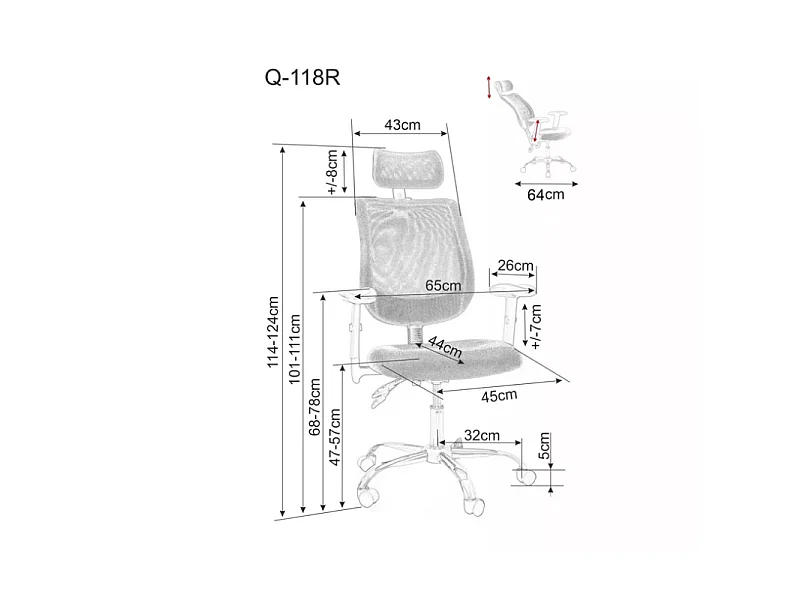Fotel biurowy Q-118R czarny