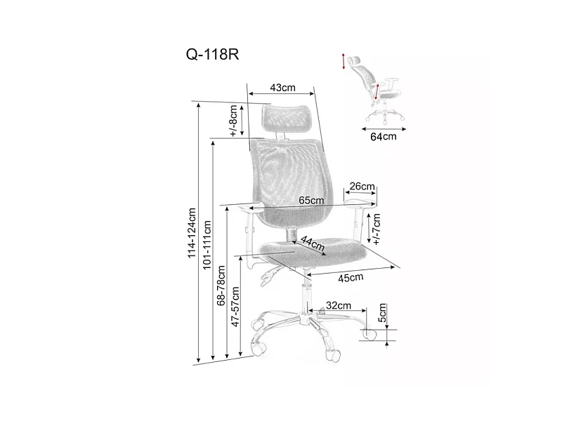 Fotel biurowy Q-118R czarny