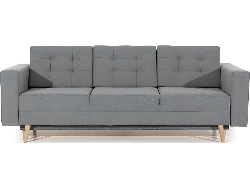 Canapé 3 places convertible - en tissu de qualité gris, ASVENA