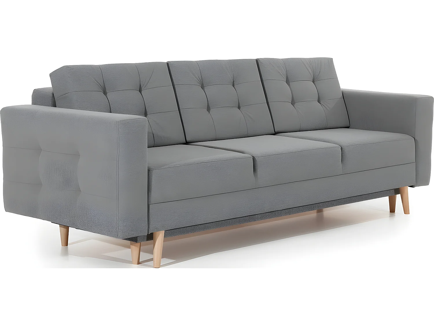 Canapé 3 places convertible - en tissu de qualité gris, ASVENA