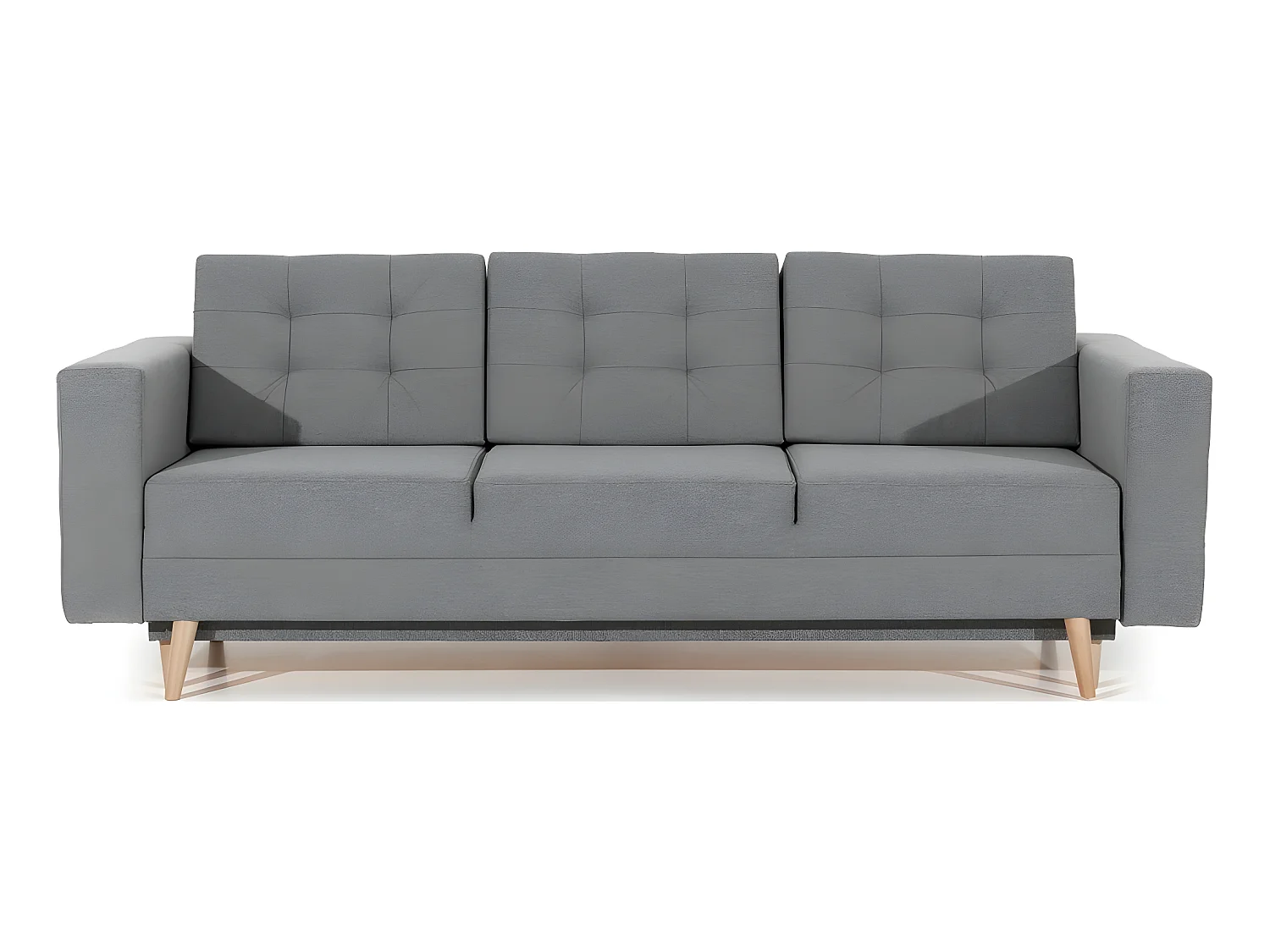 Canapé 3 places convertible - en tissu de qualité gris, ASVENA