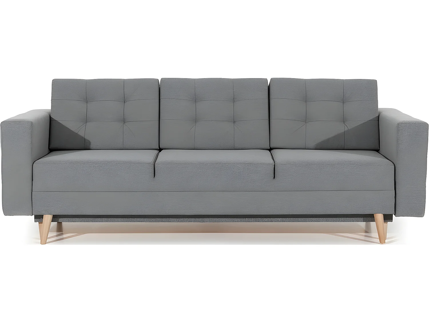 Canapé 3 places convertible - en tissu de qualité gris, ASVENA