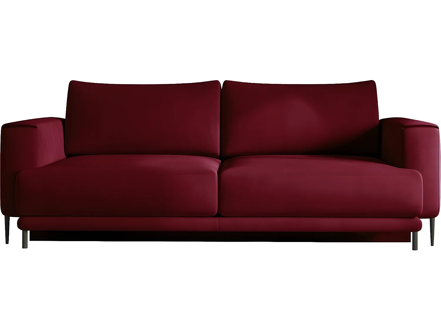 Canapé 3/4 places convertible et espace de rangement - Rouge - en tissu de qualité, DANY