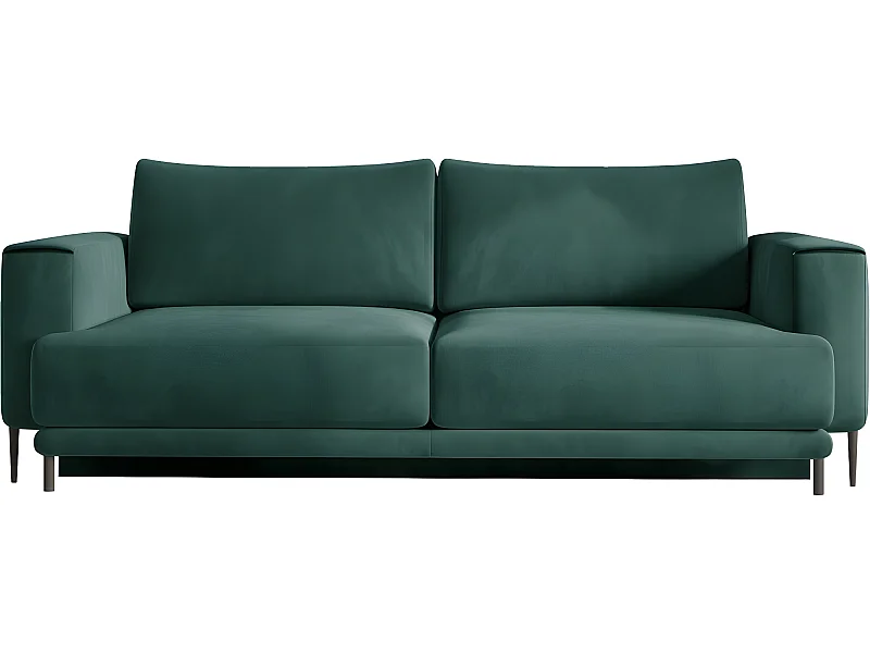 Canapé 3/4 places convertible et espace de rangement - Vert - en tissu de qualité, DANY