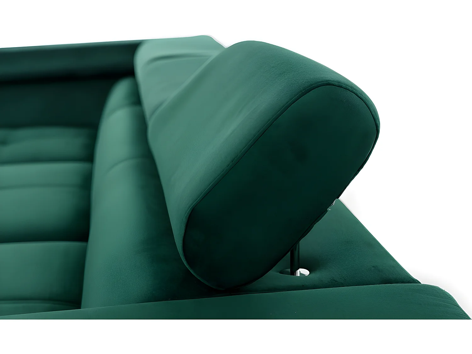 Canapé d'angle convertible - ERWAN - en tissu luxe 5 places, vert, angle droit (vu de face)