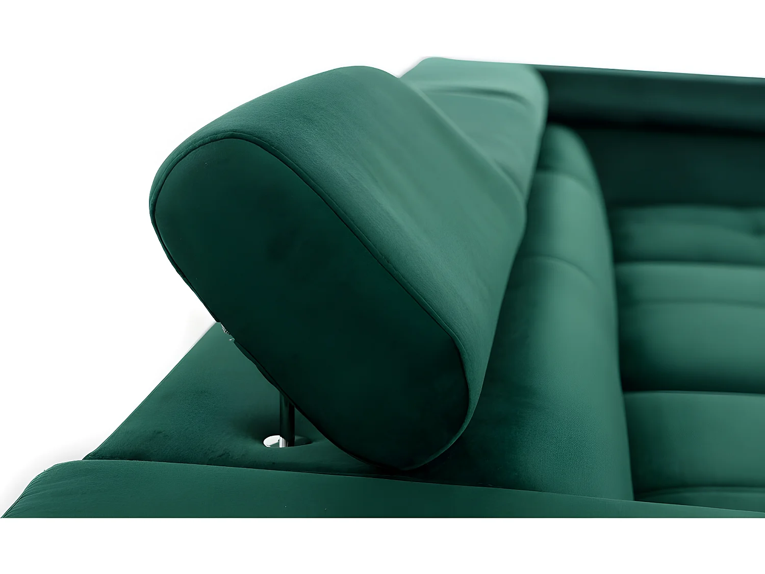 Canapé d'angle convertible - ERWAN - en tissu luxe 5 places, vert, angle gauche (vu de face)