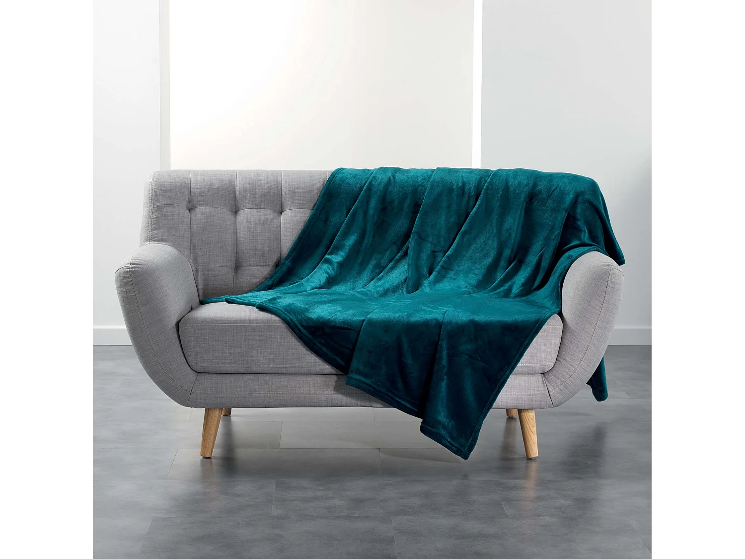 Plaid 180x220 cm Flanou bleu