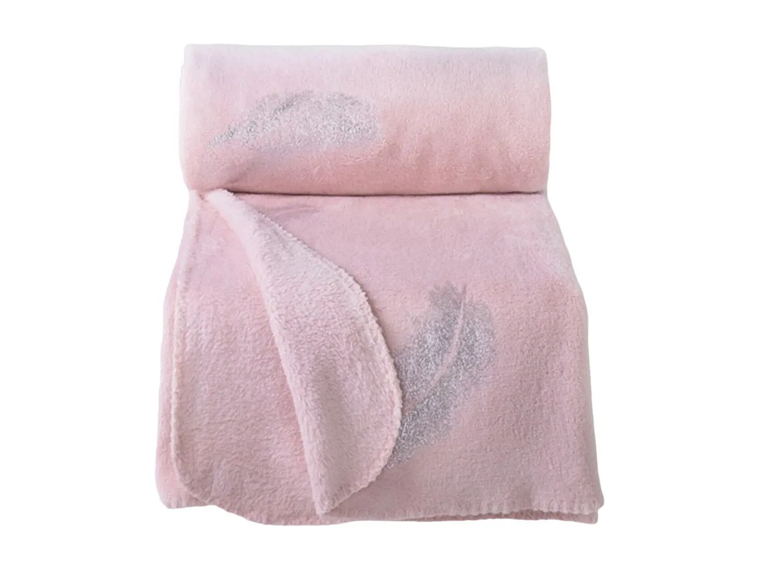 Plaid Polaire "Plumette" 127x152cm Rose