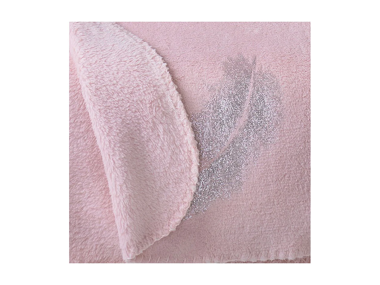 Plaid Polaire "Plumette" 127x152cm Rose
