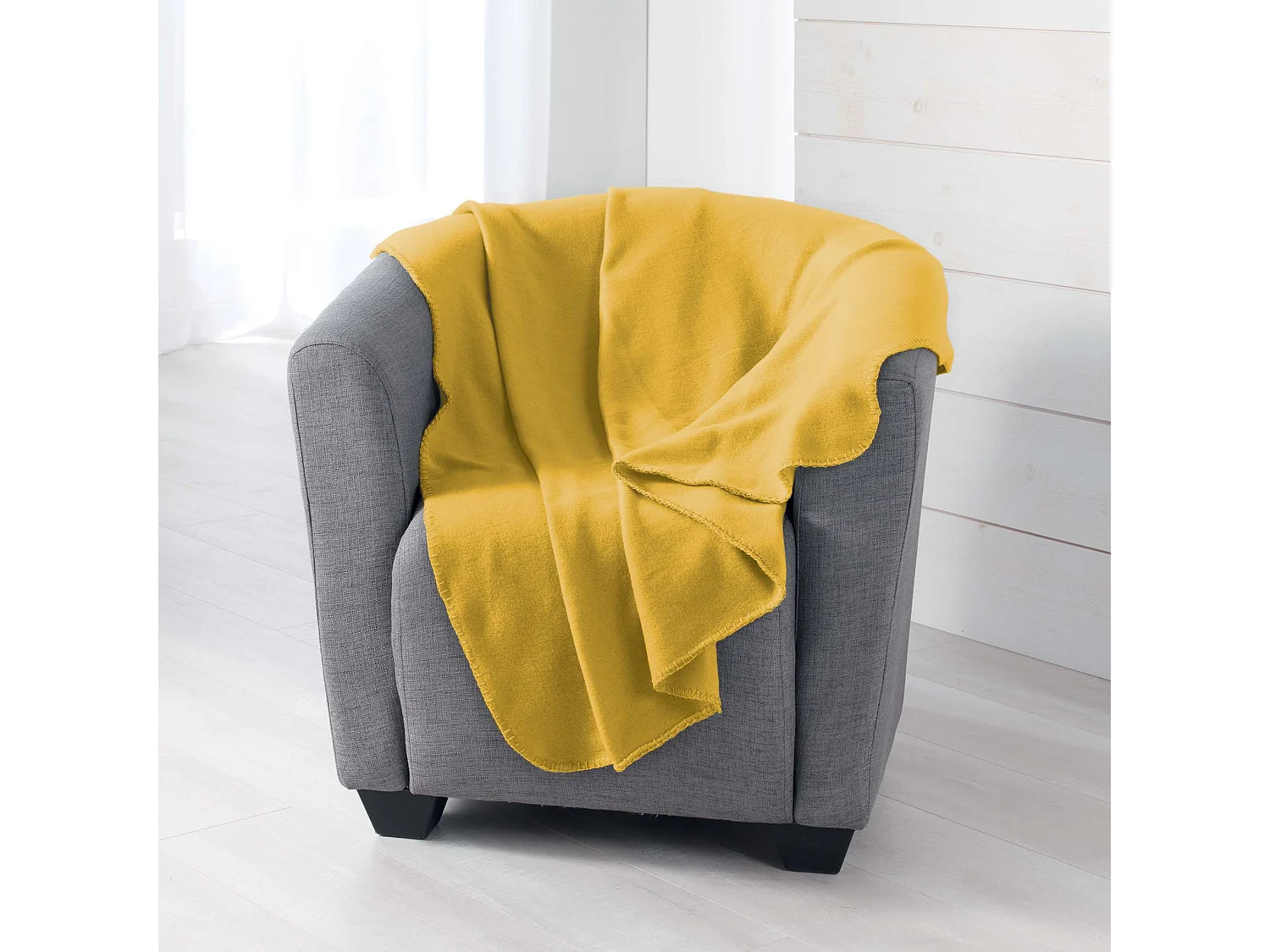 Plaid 125x150cm Miloux Jaune