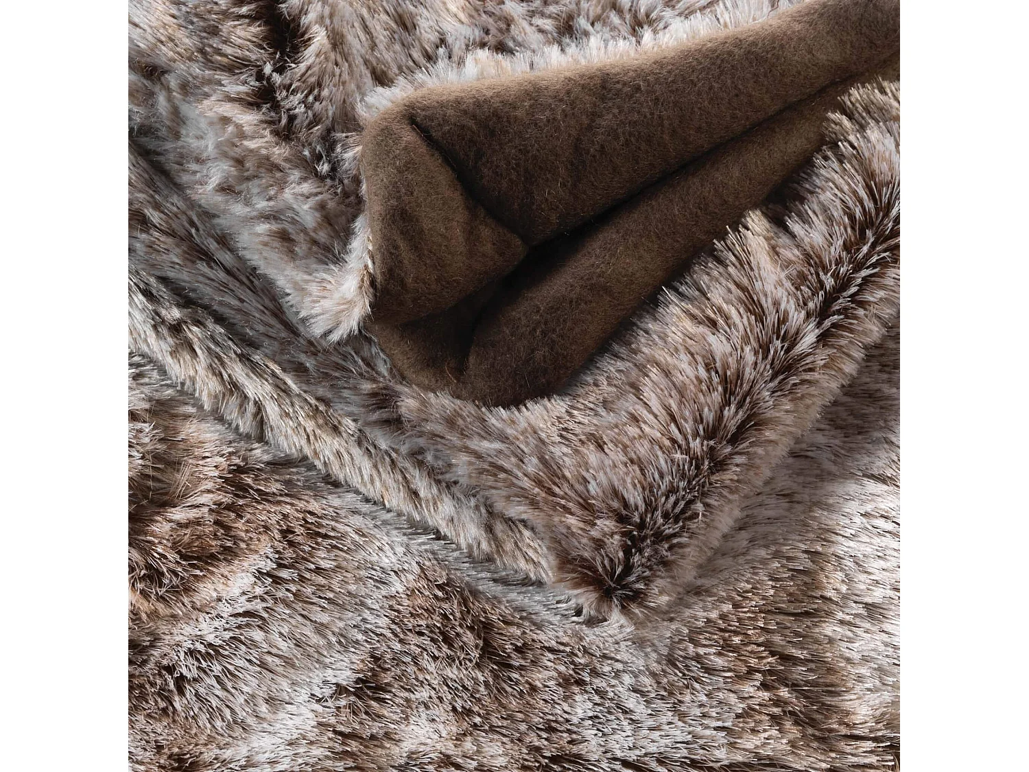 Plaid Imitation Fourrure "Antartic" 125x150cm Chocolat