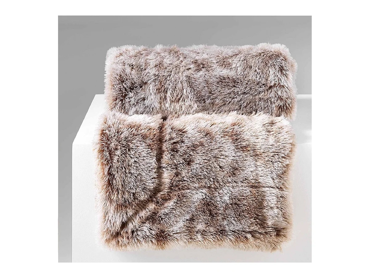Plaid Imitation Fourrure "Antartic" 125x150cm Chocolat