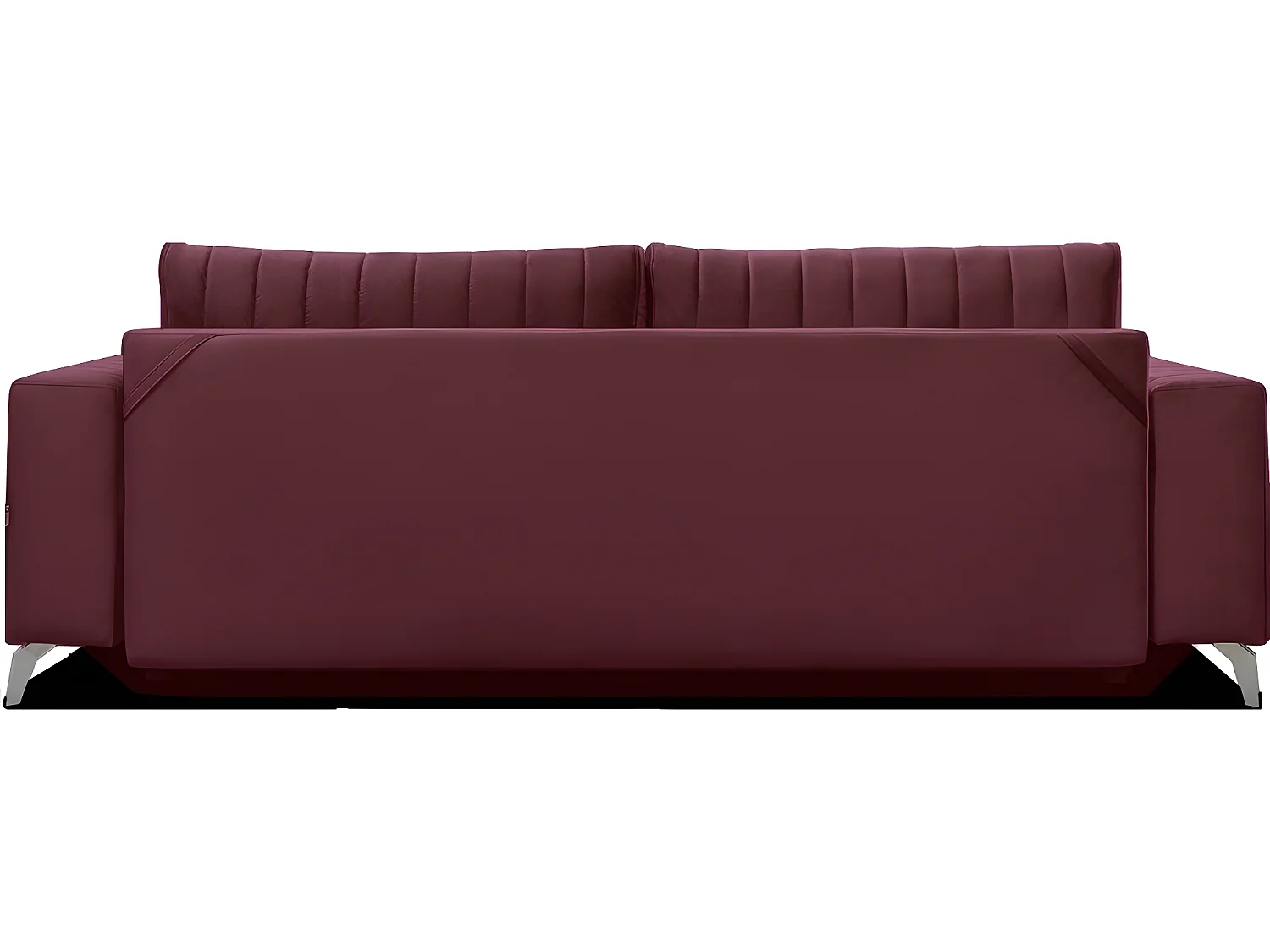 Canapé 3/4 places convertible et espace de rangement - bordeaux - en tissu de qualité luxe, ELSA