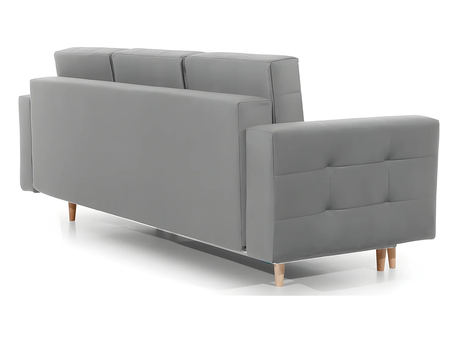 Canapé 3 places convertible - en tissu velours de qualité gris, ASVENA VELOURS