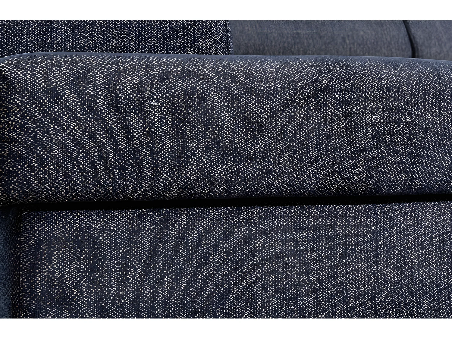 Canapé panoramique convertible - ESTEVE - en tissu prestige luxe gris,  7 places, partie sans accoudoir à gauche (vu de face)