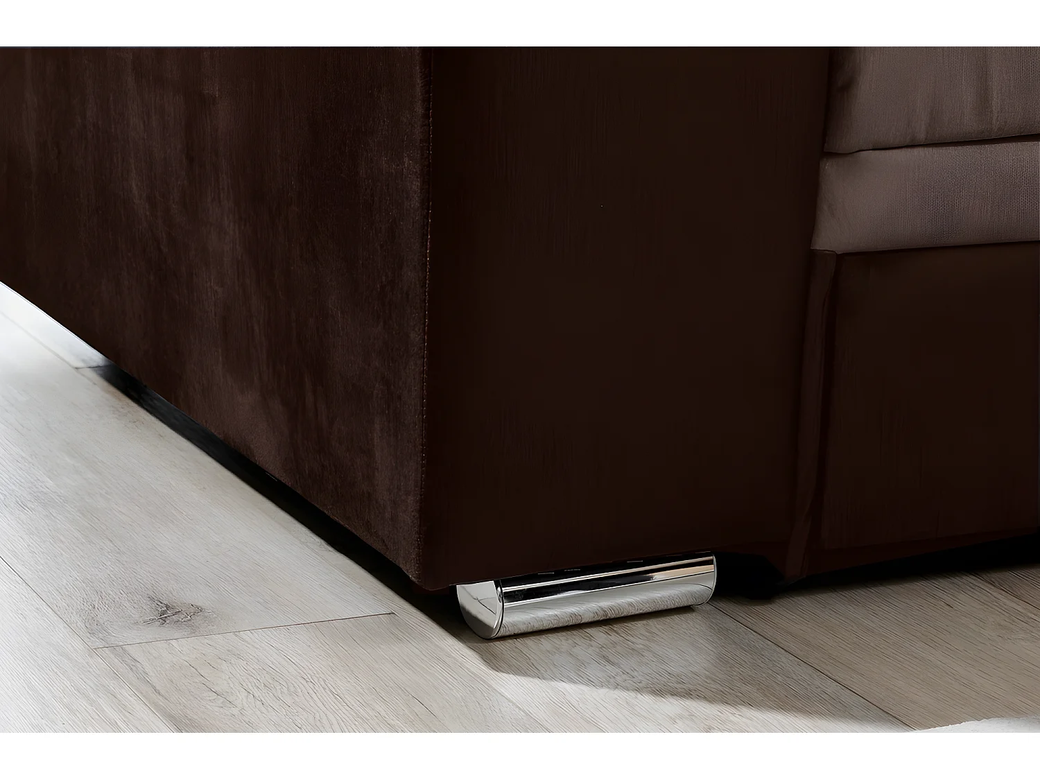 Hoekslaapbank van luxe fluweelstof, chocoladebruin en bruin, 5 zitplaatsen, SOHO VELOURS