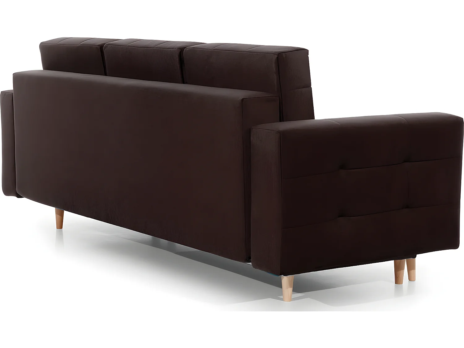 Canapé 3 places convertible - en tissu de qualité marron, ASVENA VELOURS