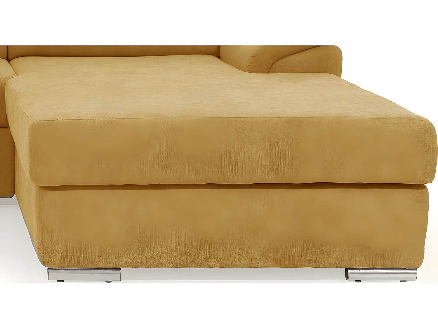 Canapé d'angle convertible en tissu Luxe, jaune moutarde, 5 places, angle droit (vu de face) , TRESOR