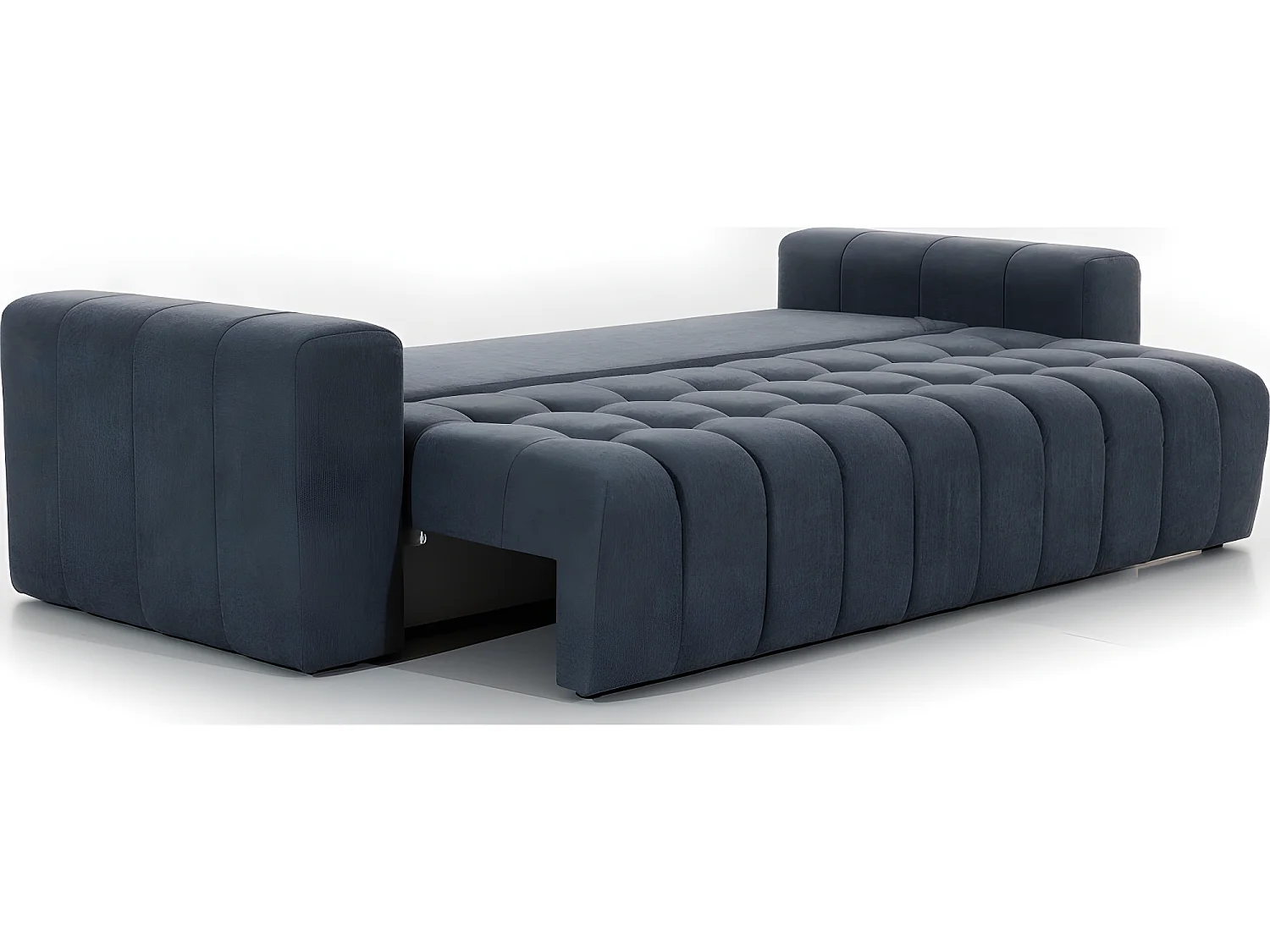 Canapé 3 places convertible et espace de rangement - Gris foncé - en tissu de qualité luxe, LAZIO