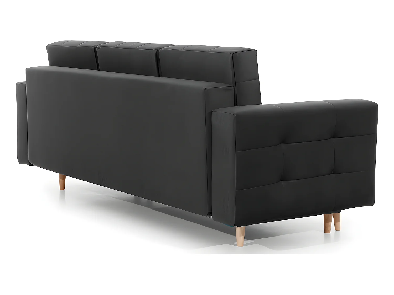 Canapé 3 places convertible - en velours de qualité, gris foncé, ASVENA VELOURS