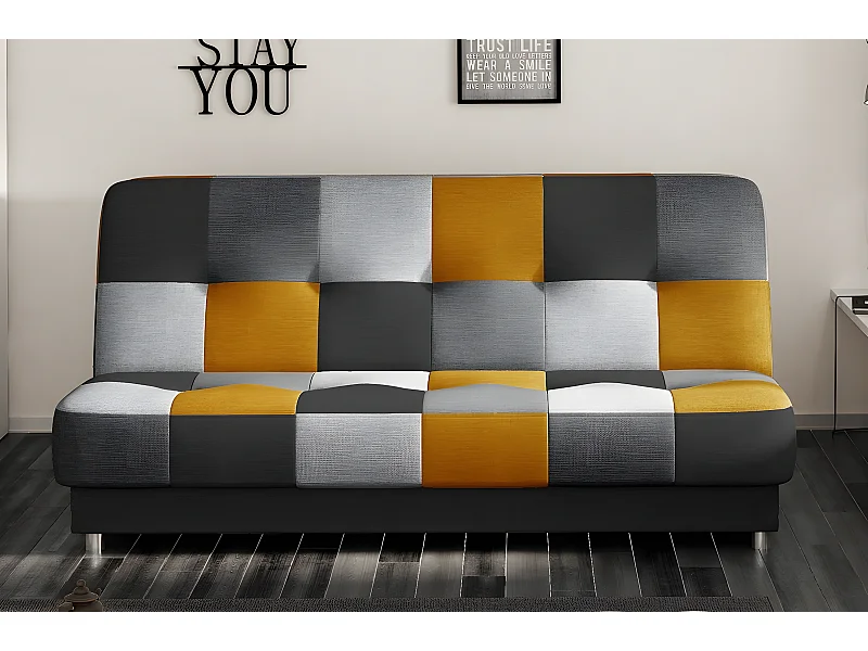 Canapé 3 places convertible - multicolore - en tissu de belle qualité, CAYENNE