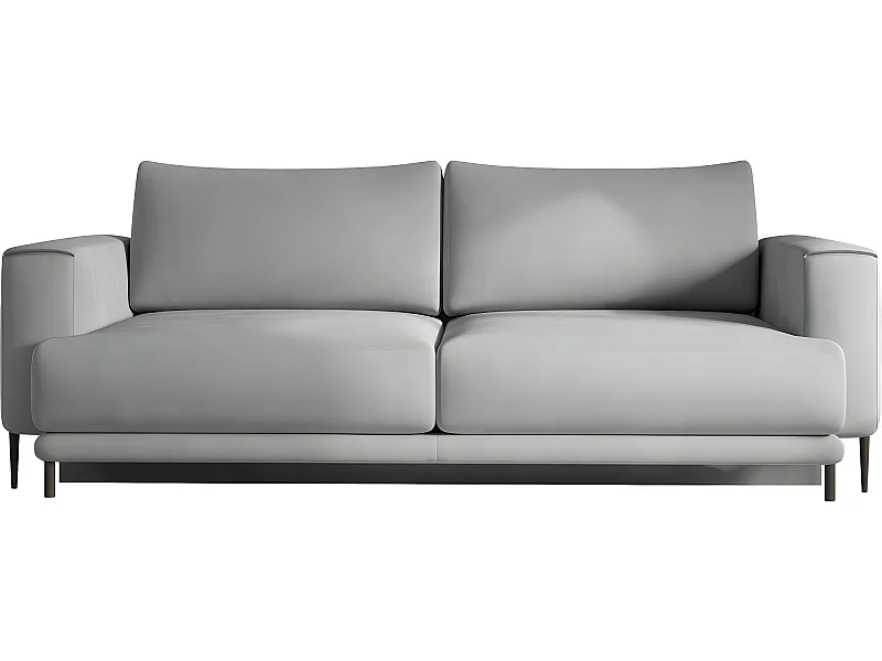 Canapé 3/4 places convertible et espace de rangement - gris - en tissu de qualité, DANY