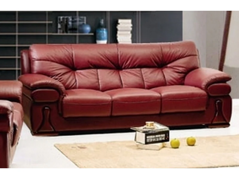 Canapé 3 places OXFORD en cuir luxe italien vachette , bordeaux