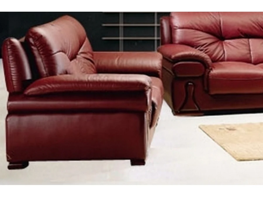 Canapé 3 places OXFORD en cuir luxe italien vachette , bordeaux