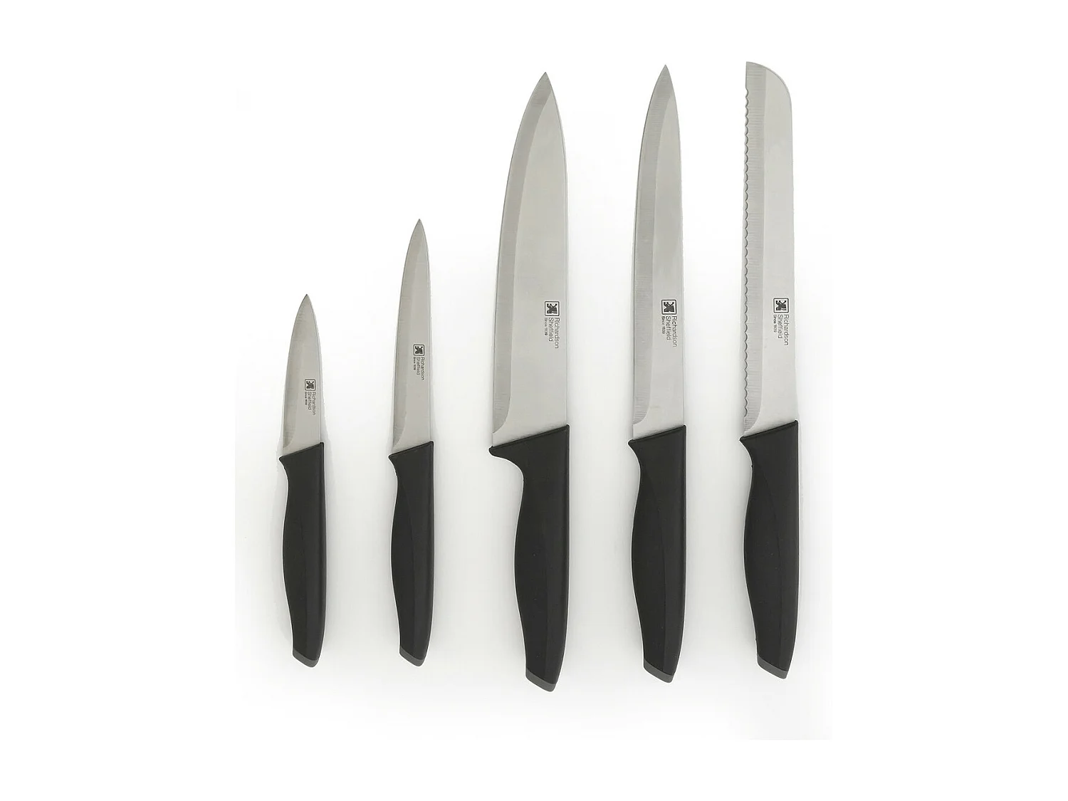 Advantage - Bloc bois naturel 5 pièces lames inox avec porte tablette