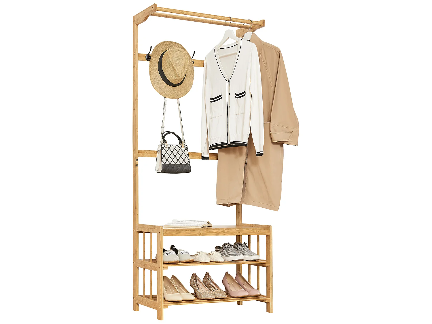 Meuble d'entrée Tornio portemanteau avec banc 168 x 70 x 35 cm [en.casa]