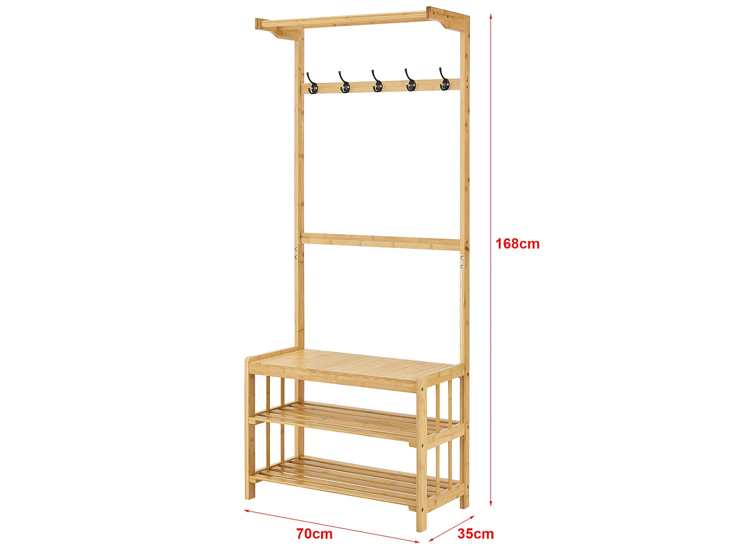 Meuble d'entrée Tornio portemanteau avec banc 168 x 70 x 35 cm [en.casa]