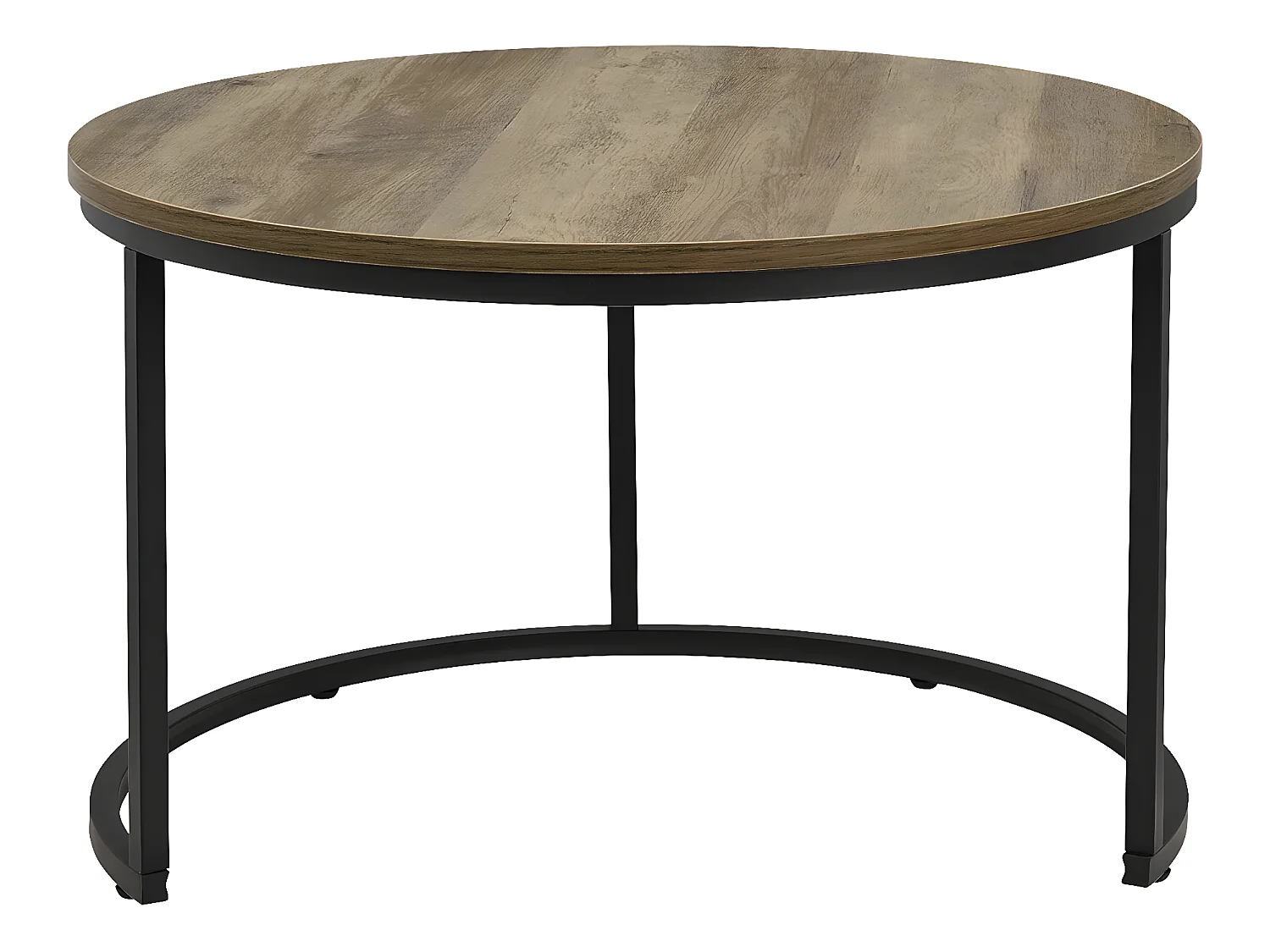 Set de 2 tables basses Christchurch rondes gigognes effet bois [en.casa]