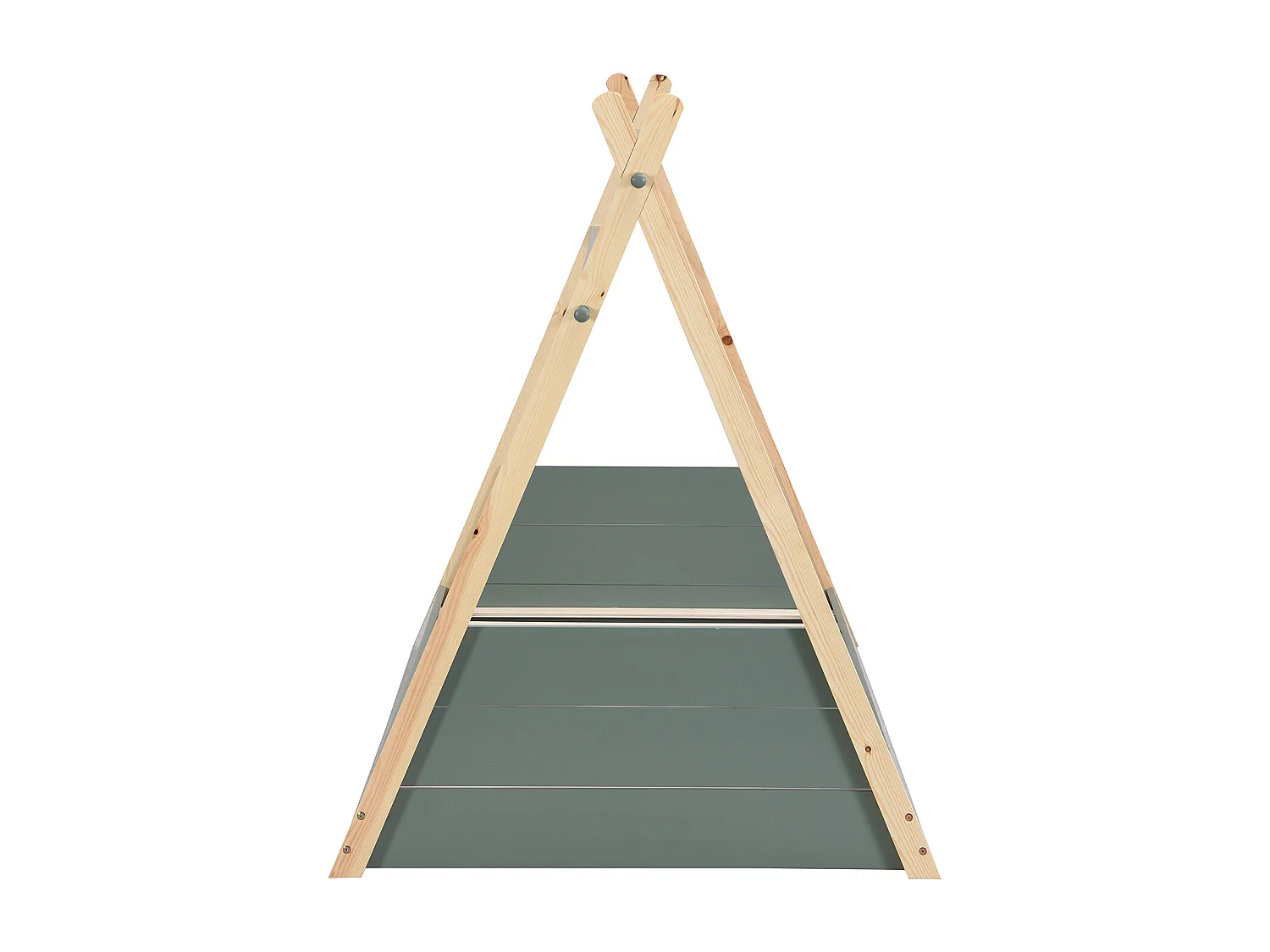 Lit tipi 90 x 190 cm - Pin - Coloris : Naturel et vert - SIOUX