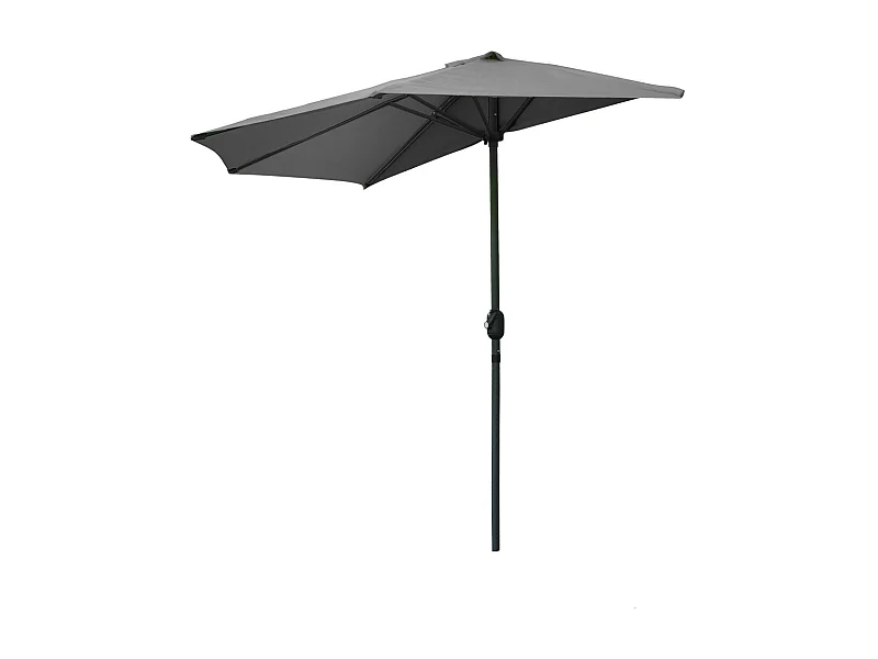 Halbschirm Wandmontage anthrazitgrau – 270x135x230cm – Aluminium – Polyestergewebe 180g/m² – Kurbel