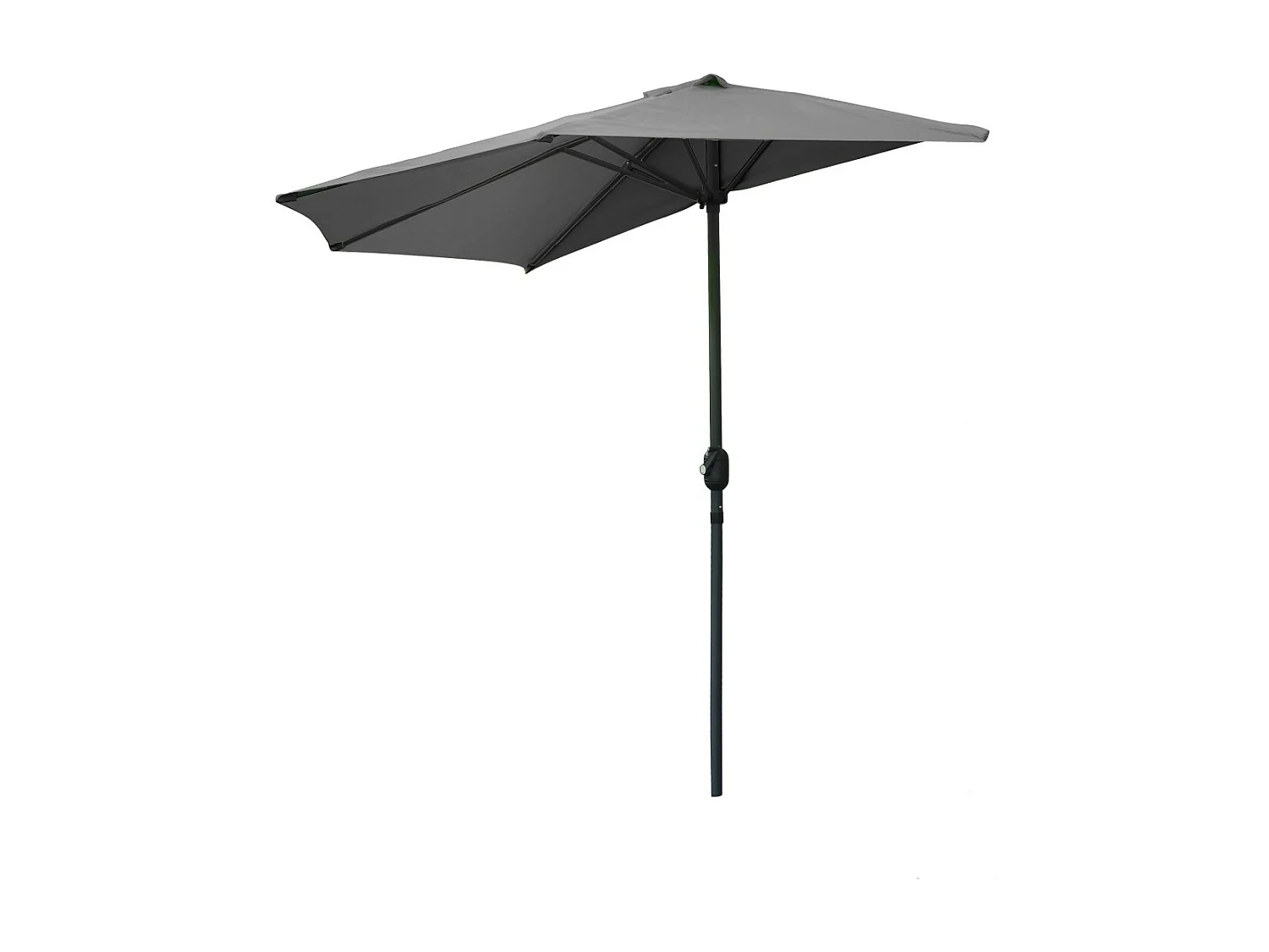 Meio-guarda-sol de parede cinza antracite – 270x135x230cm – Alumínio – Tecido de poliéster 180g/m² – Manivela