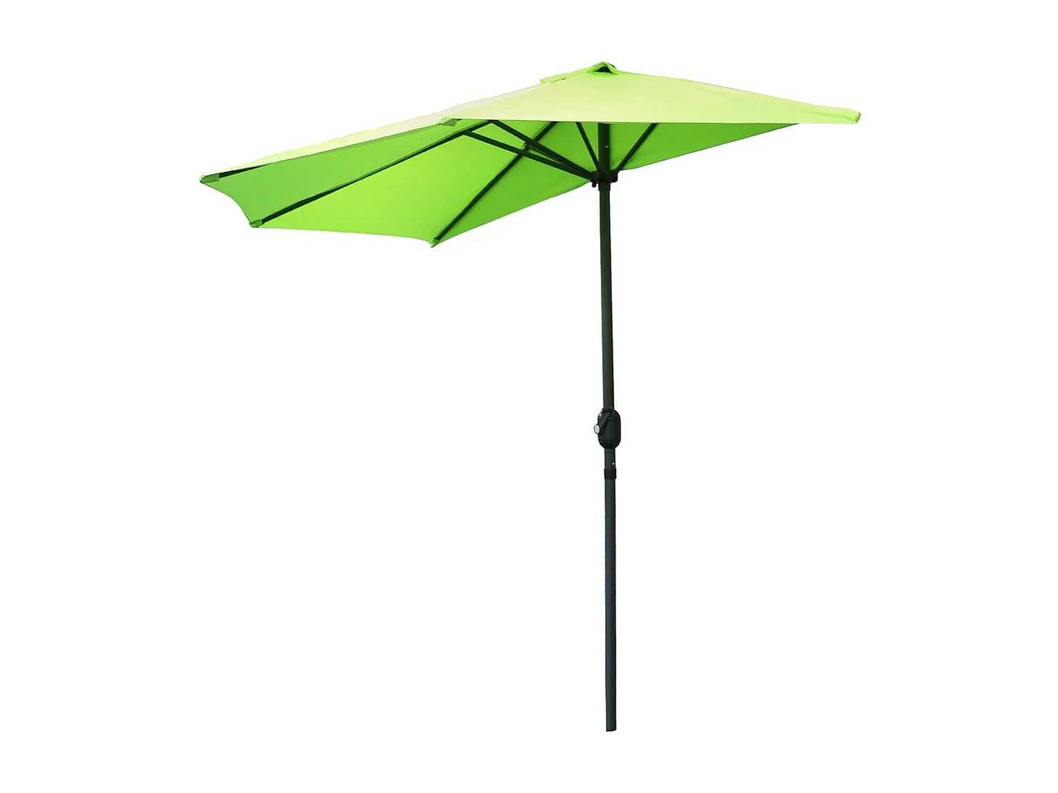 Demi-parasol de pared verde anís – 270x135x230cm – Aluminio – Tela de poliéster 180g/m² – Manivela