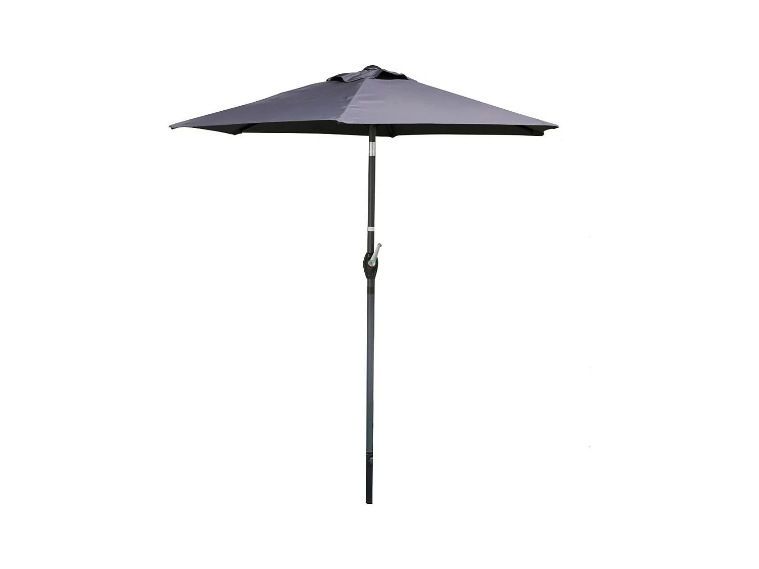 Parasol inclinable gris anthracite Ø200 cm – Mât acier Ø34 mm – Toile polyester 160g/m² déperlante