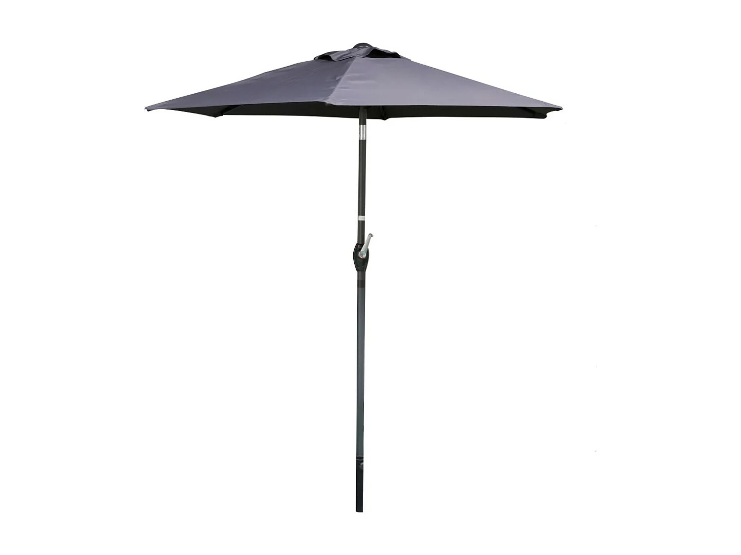 Parasol inclinable gris anthracite Ø200 cm – Mât acier Ø34 mm – Toile polyester 160g/m² déperlante