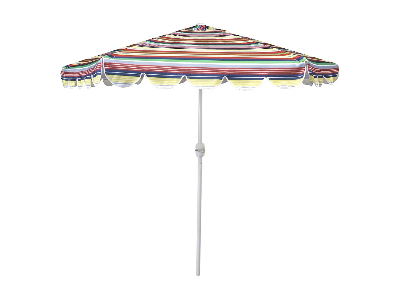 Kantelbare, meerkleurige parasol - Ø2,50m - H2,13m - Aluminium - Polyesterdoek 160g/m² - Met slinger