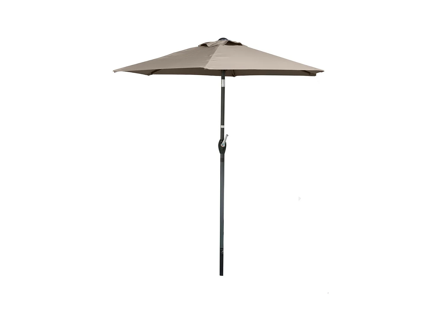 Parasol inclinable taupe – Ø2m – H2,13m – Acier – Toile polyester 160g/m² – Manivelle