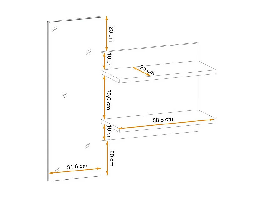 Lustro do przedpokoju PEDRO hickory jackson