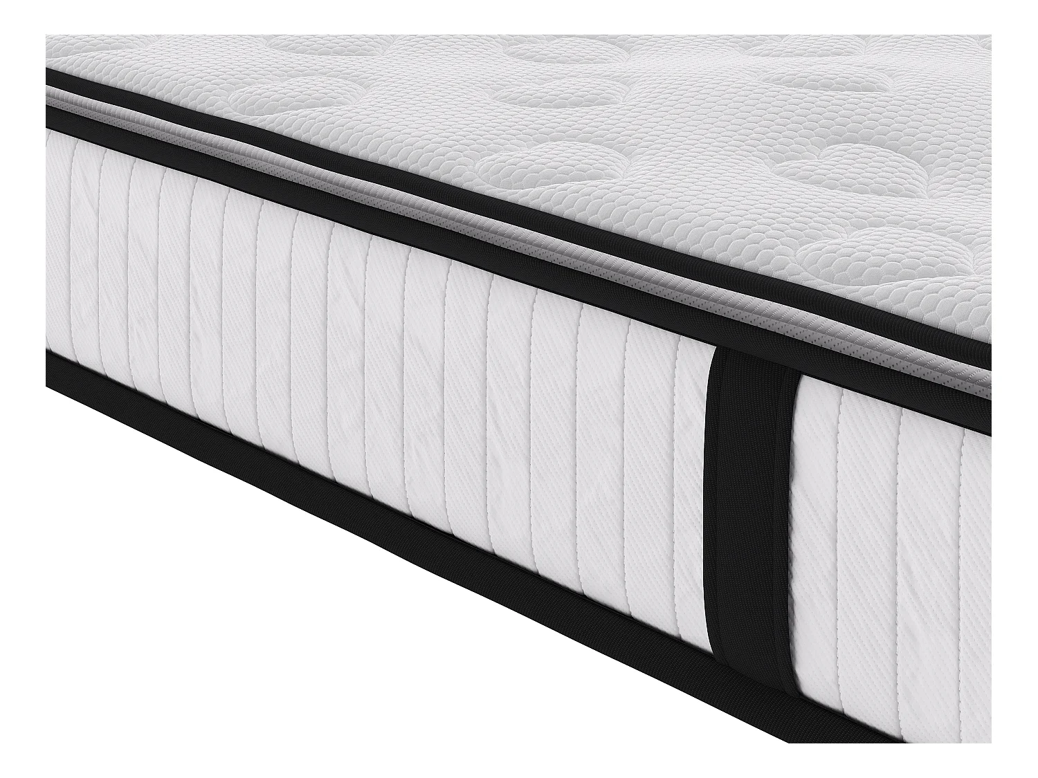 Ensemble 140 x 200 cm sommier coffre naturel clair + matelas ressorts ensachés surmatelas intégré ép.28cm - AMERICAN DREAM de YSMÉE