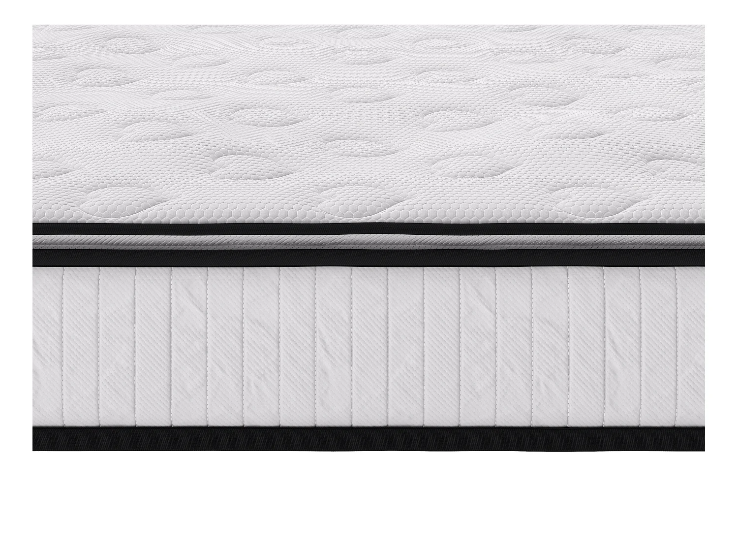 Ensemble 140 x 200 cm sommier coffre naturel clair + matelas ressorts ensachés surmatelas intégré ép.28cm - AMERICAN DREAM de YSMÉE