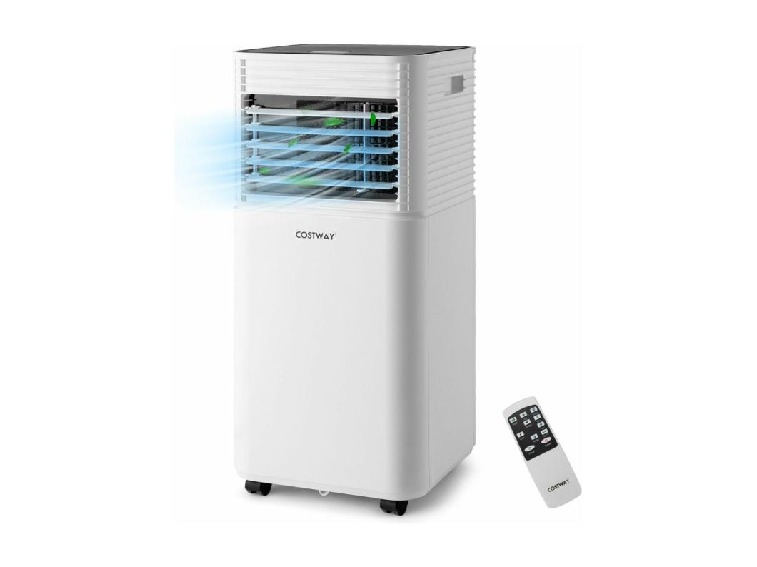 4-in-1 draagbare airconditioner - 7000 BTU 15 m² 2 kW [Energieklasse A] R290, koeling, ontvochtiging, ventilator en nachtmodus met afstandsbediening (zwart)