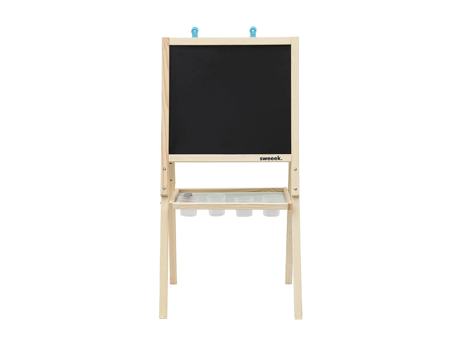 Pizarra de madera de doble cara para niños natural