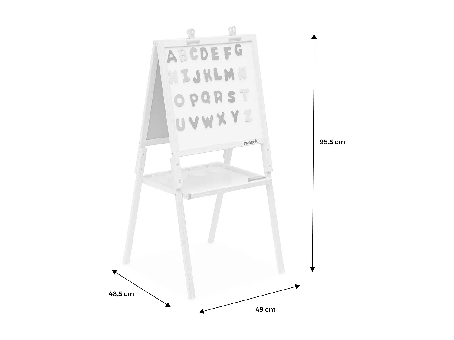 Pizarra de madera de doble cara para niños natural